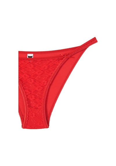 Tutku 12' Li Kadın Çift Biyeli Önü Tüllü Bikini Külot Kırmızı