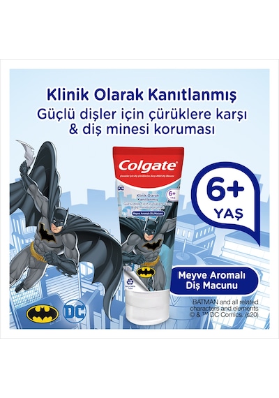 Colgate Batman Çürüklere Karşı Etkili Meyve Aromalı Çocuk Diş Macunu 75 ML + Diş Fırçası
