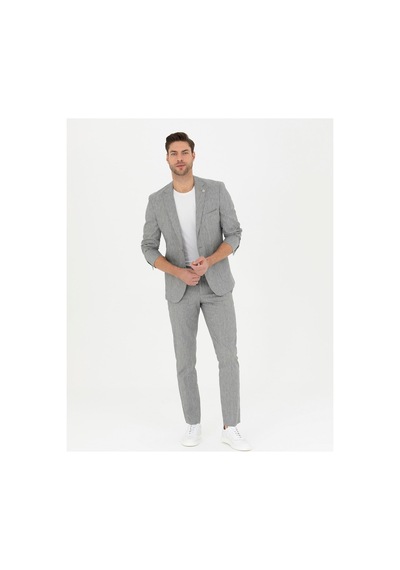 Pierre Cardin Gri Ex. Slim Fit Keten Karışımlı Kumaş Pantolon 50284934-vr024 Gri - Vr024