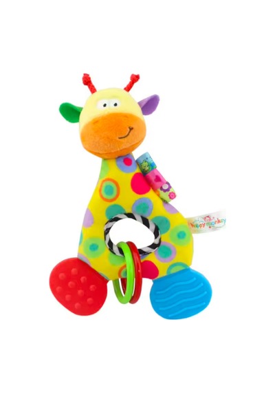 Zürafa Bebek Diş Kaşıyıcı Özellikli Çıngırak Peluş Oyuncak Ötmeli Karışık Renkler