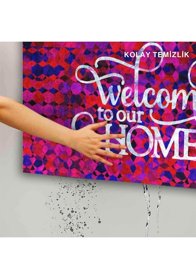Dekoratif Kapı Önü Paspası - Kaymaz Taban 94 Çok Renkli