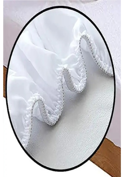 Mycey 90x190 Cm Hem Çarşaf Hem Alez Tek Kişilik Fitted Alez Sıvı Geçirmez Micro Kumaş Beyaz