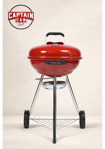 Captain Can Grill Set&go 47 Kömürlü Barbekü I Kömürlü Mangal Kırmızı