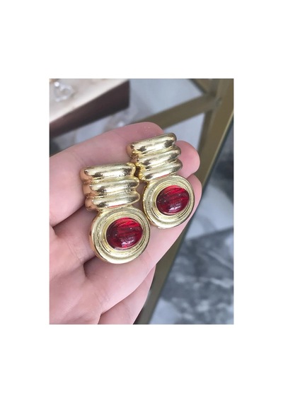 Özel Seri Gold Detaylı Küpe Altın