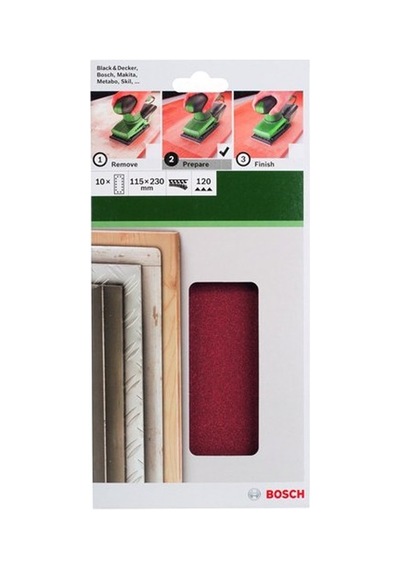 10'lu Titreşimli Zımpara Kağıdı, 115 X 230 Mm 120 Kum