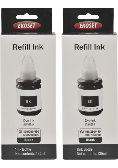 Ekoset Canon Pixma G3411 Uyumlu Siyah Mürekkep 2 Adet 135 Ml
