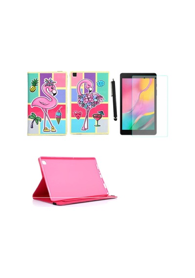 Samsung Galaxy Tab A8 8" Sm-t290/t295 Kılıf Kabartma Resimli Kılıf + Ekran Koruyucu + Kalem Arka Kapak