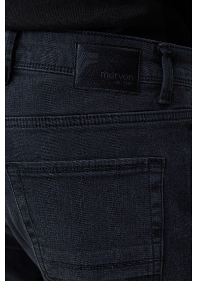 Morven Erkek Siyah Denim 5 Cep Slim Fit Jean Kot Pantolon 26ms003035001 Siyah