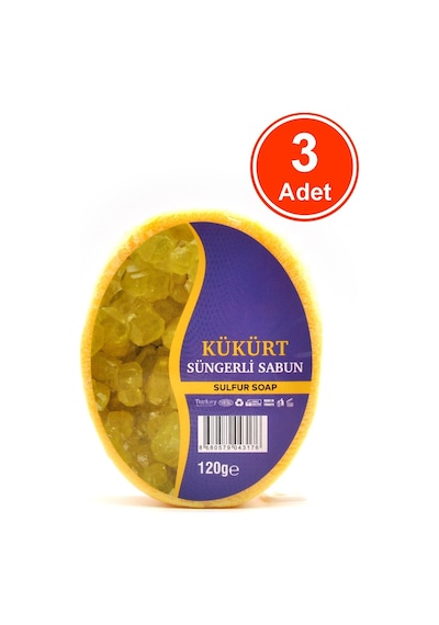 Kükürt Özlü Süngerli Duş Sabunu 3 x 120 G