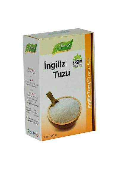İngiliz Tuzu Yenilebilir Epsom Salt Magzenyum Sülfat 200 Gr