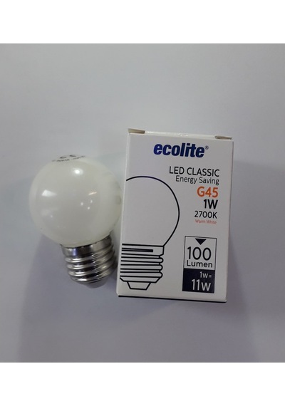 Ecolite 5'Li Paket 1W E27 Top Led Ampul Gün Işığı(Sarı Işık)