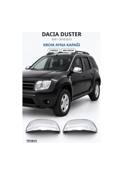 Dacia Duster 2010-2012 Uyumlu Krom Ayna Kapağı 2 Parça Abs Krom