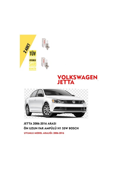 Jetta 2006-2016 Arası Ön Uzun Far Ampülü 2 Adet Sarı Renk