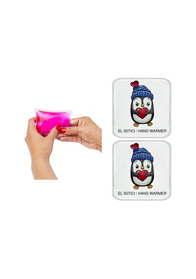 Sıa 2 Adet Penguen Cep Sobası,el Isıtıcı,sıcak Su Torbası Pvc 10x9,5cm Çok Renkli