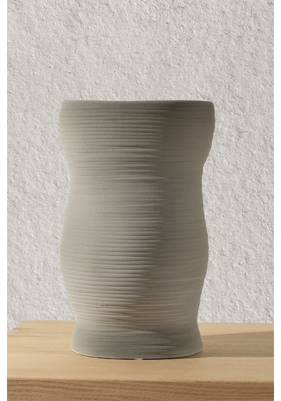 Koza Home Ophelia Taş Dokulu Yeşil Seramik Vazo 19x19x27,5cm 8588 Standart
