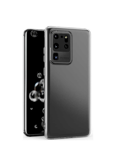 Zore Samsung Galaxy Uyumlu S20 Ultra Kılıf Omsy Kamera Korumalı Süper Silikon Kapak - Renksiz