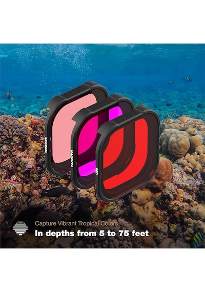 Divemaster - Hero 9/10/11 İçin Siyah - Koruyucu Kılıf - Hızlı Ve Güvenli - Mavi, Yeşil Ve Düz Sularda Parlak Renkleri Yakalayın - Dalış