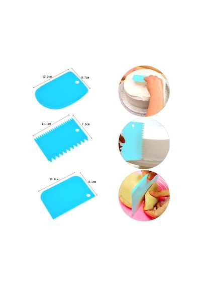 Buffer Pasta Hamur Şekillendirici Spatula Kesici Kazıyıcı Dekoratör Set 11