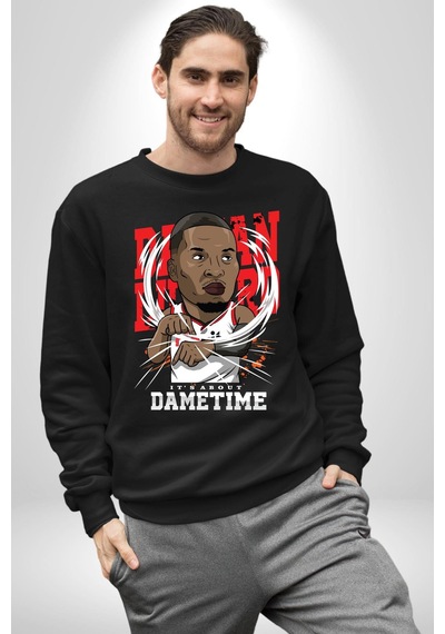 Basketbol Oyun Zamanı Unisex Siyah Sweatshirt Siyah