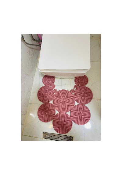 Jüt, Hasır, Paspas, Banyo Paspası, Klozet Önü Paspası, Klozet Paspas, Çift Taraflı Pembe Pembe