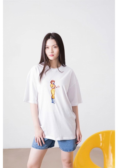 Tarzsokak Unisex April O'neil Ninja Turtles Beyaz Tshirt Beyaz
