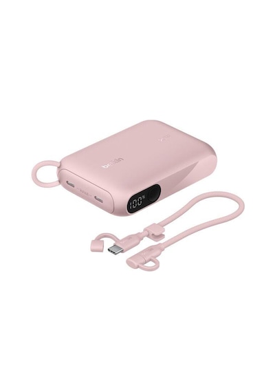 Belkin Bpb027hqpk Boostcharge 10.000 Mah 20w Usb-c Powerbank Dijital Göstergeli Taşınabilir Şarj Cihazı - Pembe Siyah