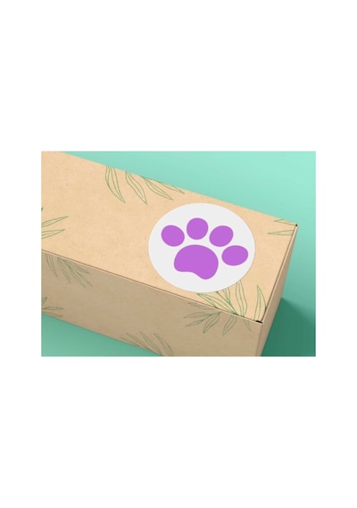 Pembe Paw Sticker Kedi Köpek Pati Pençe Beyaz Arkaplan Yuvarlak Mat Etiket Rosa 3 Cm - 200 Adet Çok Renkli