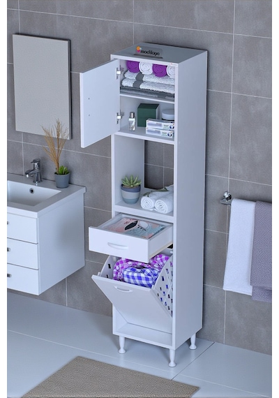 Eliusta Seris Sepetli Ve Çekmeceli Banyo Dolabı G:35 Cm Çok Amaçlı Beyaz Düzenleyici 35x173x32,5 Cm Dolap Beyaz Eliusta Seris Sepetli Ve Çekmeceli Banyo Dolabı G:35 Cm Çok Amaçlı Beyaz Düzenleyici 35x173x32,5 Cm Dolap Beyaz