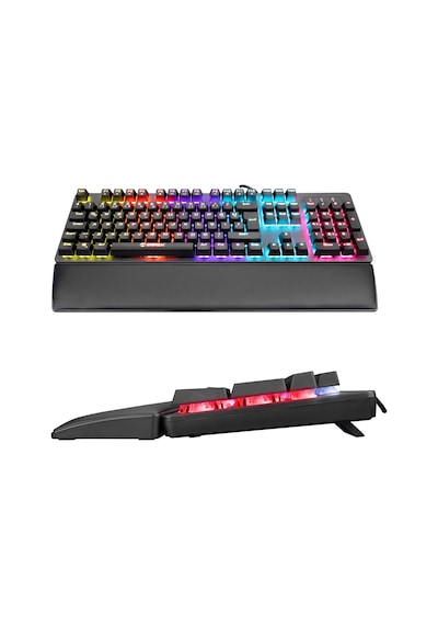 Everest KB-GX7 Bluesky Kırmızı Switch Kablolu Rainbow Deri Bilek Destekli Mekanik Oyuncu Klavye