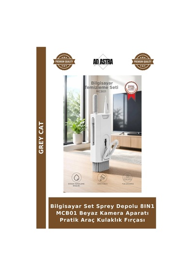 Bilgisayar Set Sprey Depolu 8ın1 Mcb01 Beyaz Kamera Aparatı Pratik Araç Kulaklık Fırçası