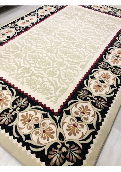 Saray Halı Simin 050 Krem-3 150X230 Krem Siyah 4 M2 Halı !