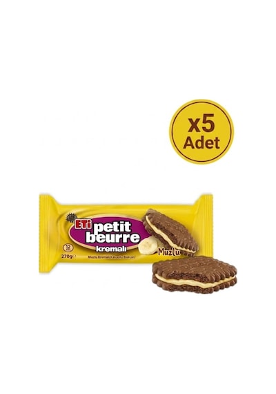 Petit Beurre Muzlu Kremalı Kakaolu Bisküvi 270g X 5 Adet