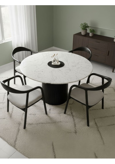 Breeze Mermer Desenli Ahşap Mutfak Masası 120x120 Siyah Breeze Mermer Desenli Ahşap Mutfak Masası 120x120 Siyah