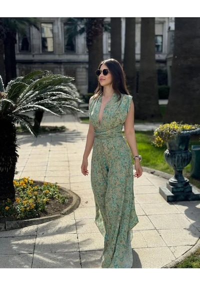 Boho Bağlama Tasarım Viskon Geniş Yanlar Kısa İspanyol Paça Yazlık Tatil Sahil Uzun Bohem Tulum Mint Mint Boho Bağlama Tasarım Viskon Geniş Yanlar Kısa İspanyol Paça Yazlık Tatil Sahil Uzun Bohem Tulum Mint Mint