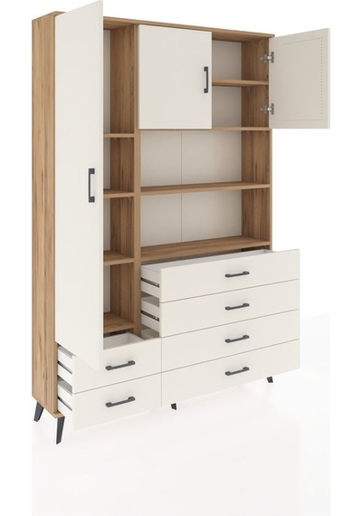 Arges Dolap 8 Raflı 6 Çekmeceli 3 Kapaklı 132x30x195 Çam-ayta... Çam Arges Dolap 8 Raflı 6 Çekmeceli 3 Kapaklı 132x30x195 Çam-ayta... Çam
