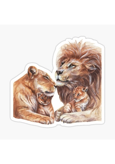 Aslan Ailesi Araba Oto Sticker Yapıştırma Etiket 17Cm D1