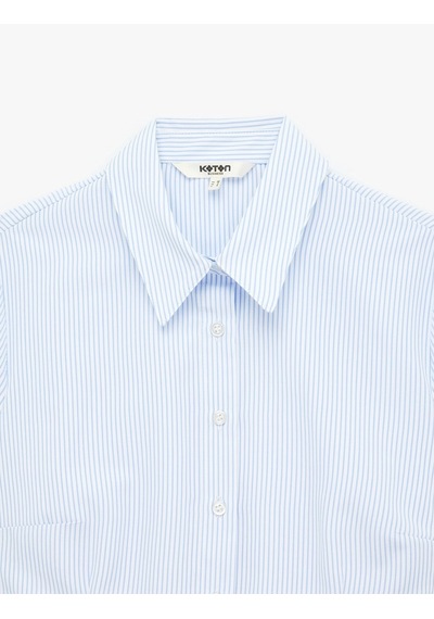 Koton Regular Fit Kısa Kollu Klasik Yaka Düğmeli Çizgili Poplin Gömlek Mavi Çizgili Koton Regular Fit Kısa Kollu Klasik Yaka Düğmeli Çizgili Poplin Gömlek Mavi Çizgili