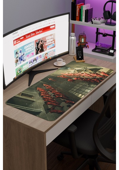 La Casa De Papel Kore V4 90x40 Xxl Gaming Kauçuk Kaymaz Taban Mouse Pad Fare Altlığı