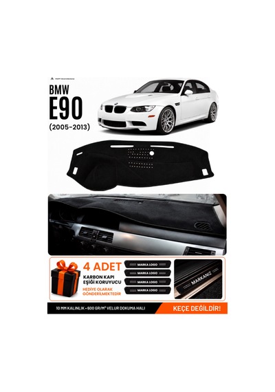 Bmw E90 2005-2013 Uyumlu Torpido Koruma, Torpido Örtüsü, Torpido Kılıfı - Siyah
