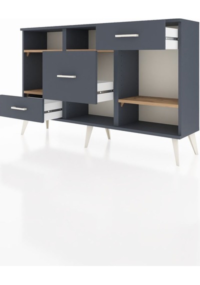 Arges Konsol 4 Raflı 3 Çekmeceli 132x30x83 Antrasit-çam/antrasit Çam/antrasit Arges Konsol 4 Raflı 3 Çekmeceli 132x30x83 Antrasit-çam/antrasit Çam/antrasit