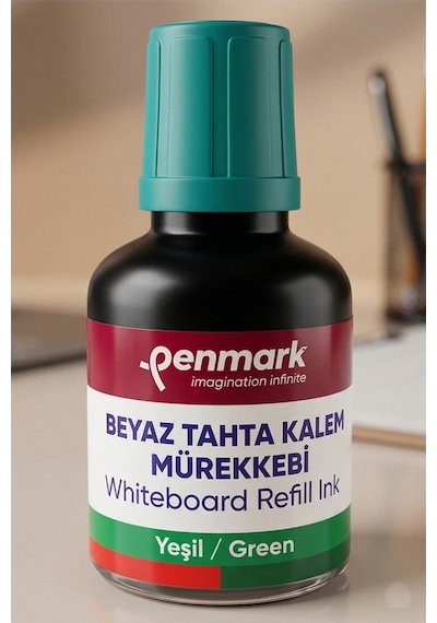 Yeşil Yazı Tahta Kalemi Mürekkebi 30 Ml 2 Adet Penmark Tahta Kalemi Mürekkepi Kolay Silinebilir Doldurulabilir Canlı