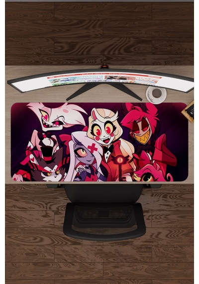 Hazbin Hotel Kaymaz Dikişli Kauçuk Oyuncu Mousepad V2 - 90x40 Xxl Gaming Mouse Pad Fare Altlığı