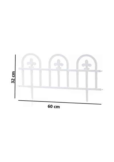 Omnipazar Sy-5992 Estate Plastik Bahçe Çiti 60x32 Cm 4'lü Set Beyaz