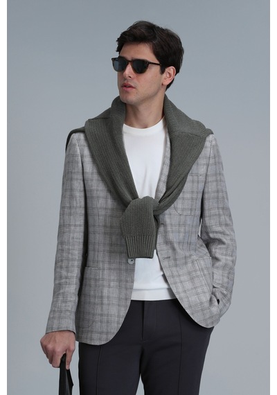 Lufian Dany Spor Erkek Blazer Ceket Slim Fit Gri Gri 111140163100150 Gri