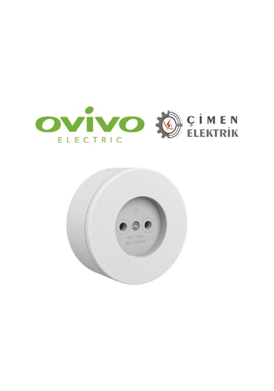 Ovivo Xone Beyaz Topraklı Priz Sıva Üstü