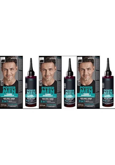 Power Men Anti-grey Toner 3ü1arada Saç Sakal Bıyık 03 Orta Kahverengi 3 Adet