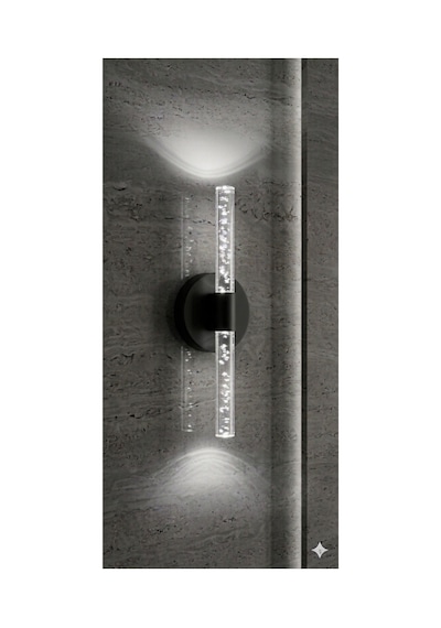 Bubbleflux Small 31 Cm Modern Tasarım Led Aplik - Duvar Lambası - Siyah - Elektrikli - Beyaz Led Siyah Elektrikli