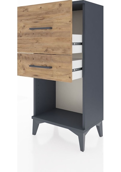Arges Komodin 2 Çekmeceli 44x30x96 Antrasit-çam Antrasit