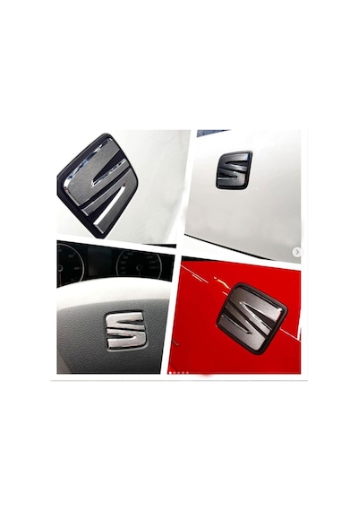 Seat Leon İle Uyumlu Mk3 Amblem Kaplama Sticker Set 2013 2016 Makyajsız, Fırçalanmış Sarı