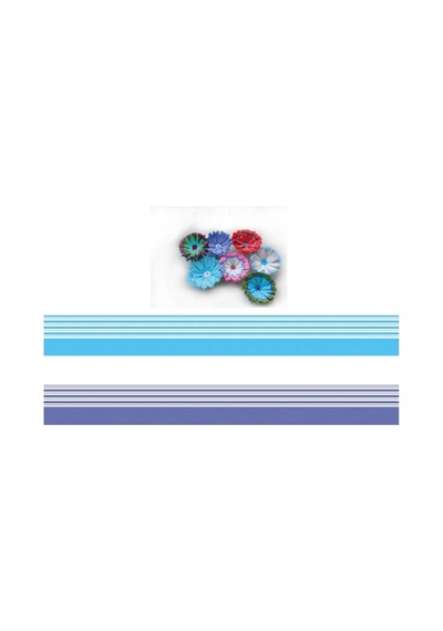 Renk Geçişli Çizgili Quilling Kağıdı Mavi - Beyaz